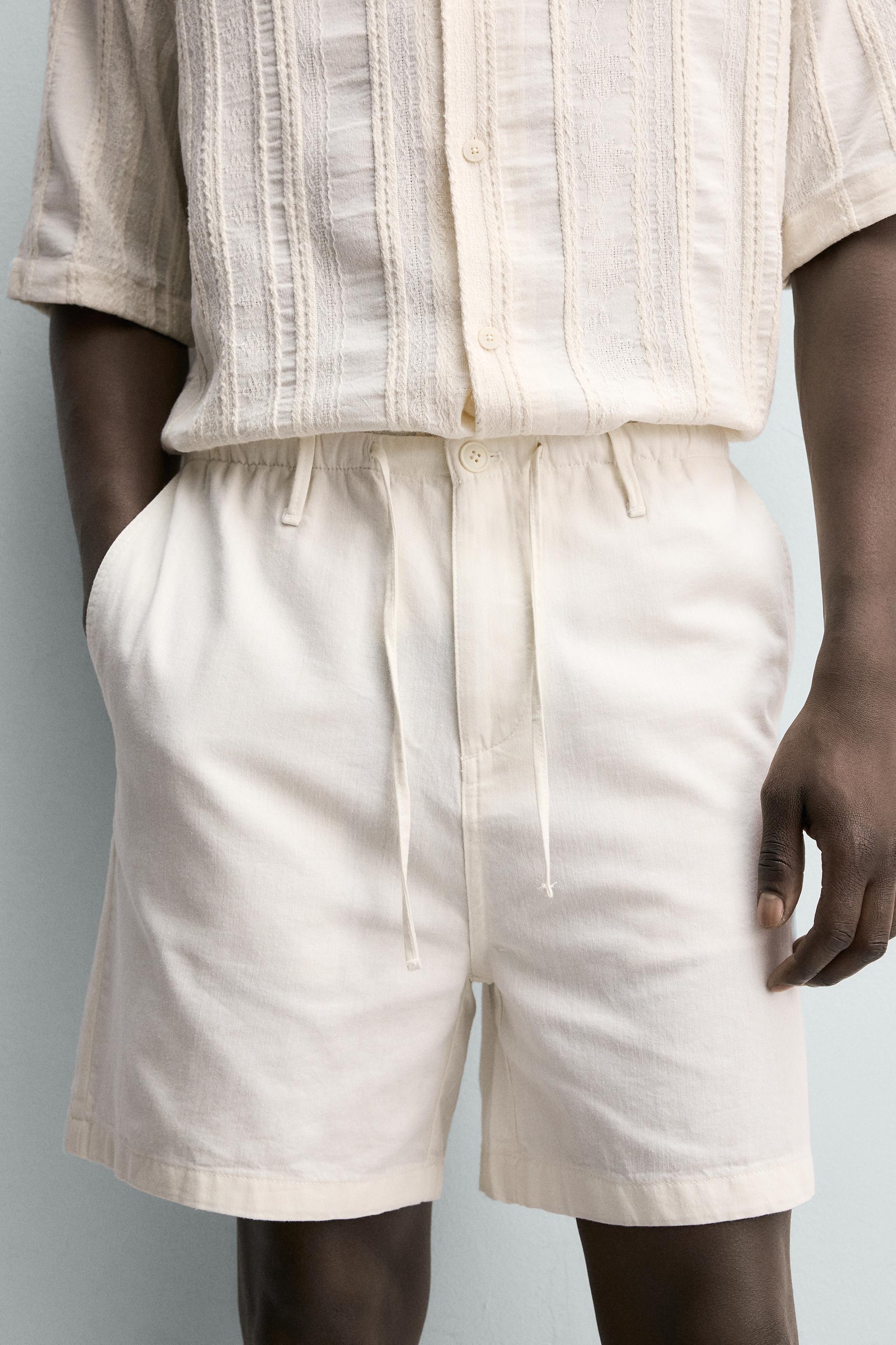 REGULAR FIT COTTON BLEND SHORTS